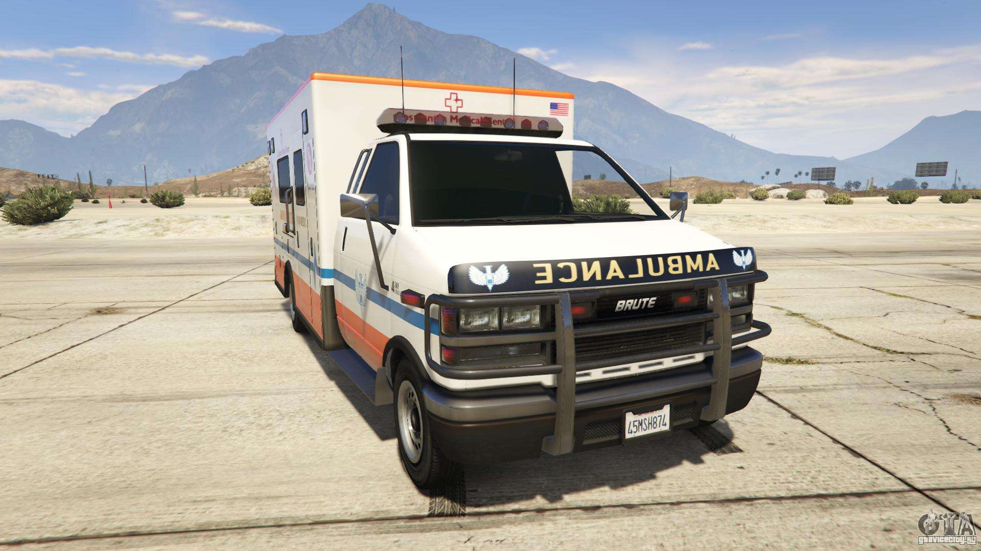 GTA 5 Brute Ambulance Los Santos Medical Center - вид спереди