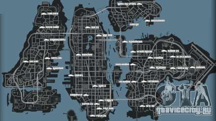 Карта машин в GTA 4 - все машины на карте
