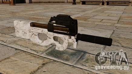 Пистолет-пулемёт P90 Arctic Camo для GTA 4