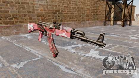 Автомат АК-47 Red urban для GTA 4