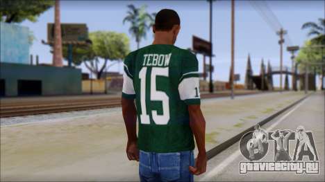 New York Jets 15 Tebow Green T-Shirt для GTA San Andreas