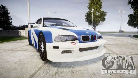 BMW M3 E46 GTR Most Wanted plate NFS-Hero для GTA 4