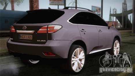 Lexus RX450H 2012 для GTA San Andreas