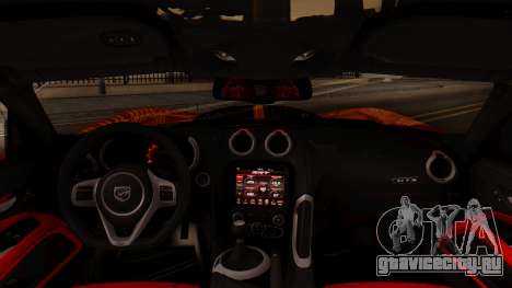 Dodge Viper SRT GTS 2013 IVF (HQ PJ) No Dirt для GTA San Andreas