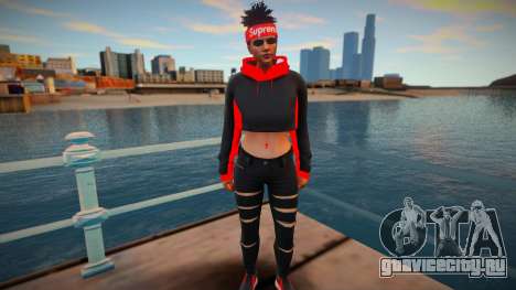 GTA Online Skin Ramdon Female Samira Big Afro 2 для GTA San Andreas