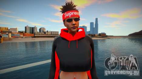 GTA Online Skin Ramdon Female Samira Big Afro 2 для GTA San Andreas