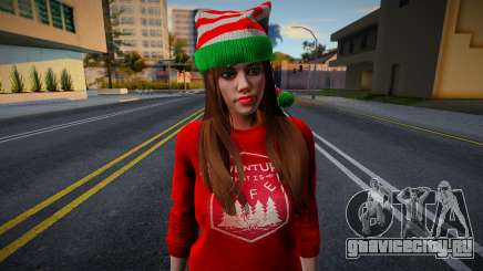 Девушка в новогодней одежде 4 для GTA San Andreas
