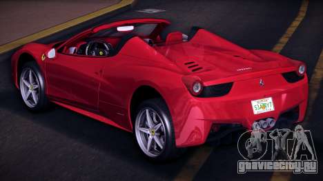 Ferrari 458 Spider (USA Plate) для GTA Vice City