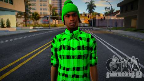 Fam2 Green Shirt для GTA San Andreas