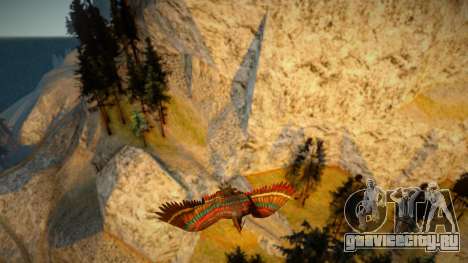 Mod turns CJ into a bird on Mount Chiliad (Bird) для GTA San Andreas