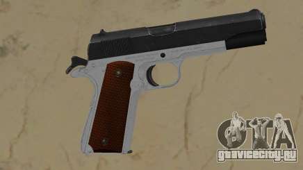 1911 2 tone silver lower black slide wood grips для GTA Vice City