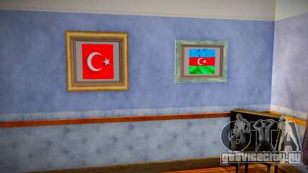 CJin Evinde Türk Bayrakları ve Atatürk Resmi для GTA San Andreas