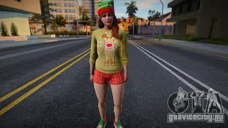 Девушка в новогодней одежде для GTA San Andreas