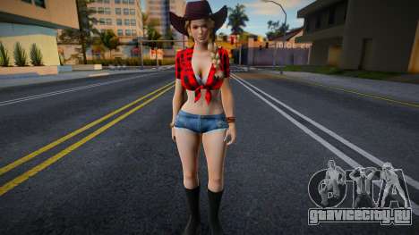 Sarah Brayan Vegas Cow Girl Red Outfit для GTA San Andreas