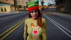 Девушка в новогодней одежде для GTA San Andreas
