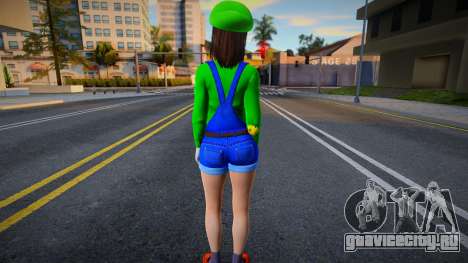 DOAXVV Tsukushi - Super Luigi Outfit v1 для GTA San Andreas