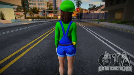 DOAXVV Tsukushi - Super Luigi Outfit v2 для GTA San Andreas
