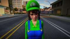 DOAXVV Tsukushi - Super Luigi Outfit v2 для GTA San Andreas