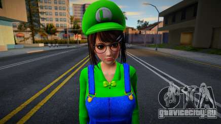 DOAXVV Tsukushi - Super Luigi Outfit v2 для GTA San Andreas