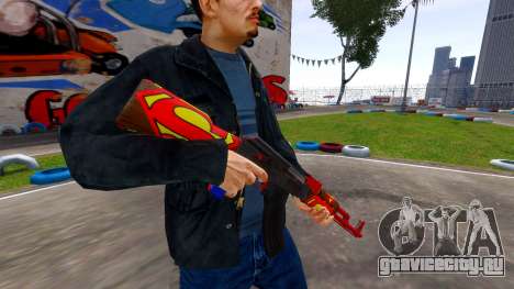 SuperMan AK47 skin mod для GTA 4