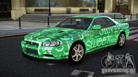 Nissan Skyline R34 GT-R NF-E S1 для GTA 4