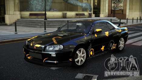 Nissan Skyline R34 GT-R NF-E S10 для GTA 4