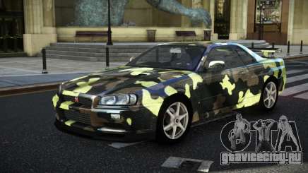 Nissan Skyline R34 GT-R NF-E S3 для GTA 4