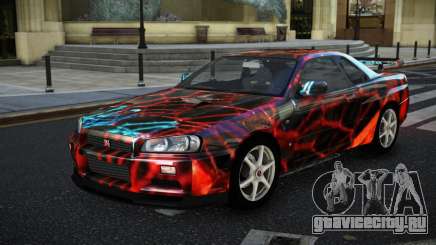 Nissan Skyline R34 GT-R NF-E S6 для GTA 4