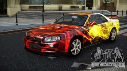 Nissan Skyline R34 GT-R NF-E S2 для GTA 4