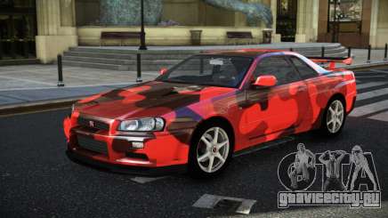 Nissan Skyline R34 GT-R NF-E S4 для GTA 4