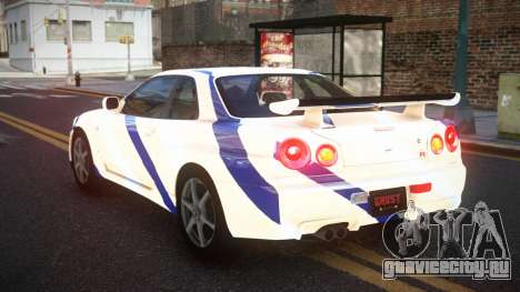 Nissan Skyline R34 GT-R XD-L S8 для GTA 4