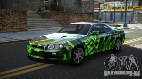 Nissan Skyline R34 GT-R XD-L S10 для GTA 4