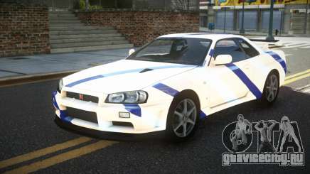 Nissan Skyline R34 GT-R XD-L S8 для GTA 4