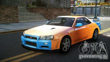 Nissan Skyline R34 GT-R XD-L S6 для GTA 4